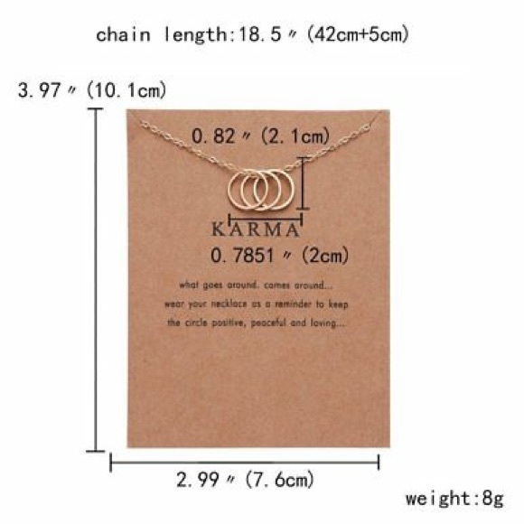 ❌SOLD OUT❌ Karma Necklace with Card - Picture 3 of 3